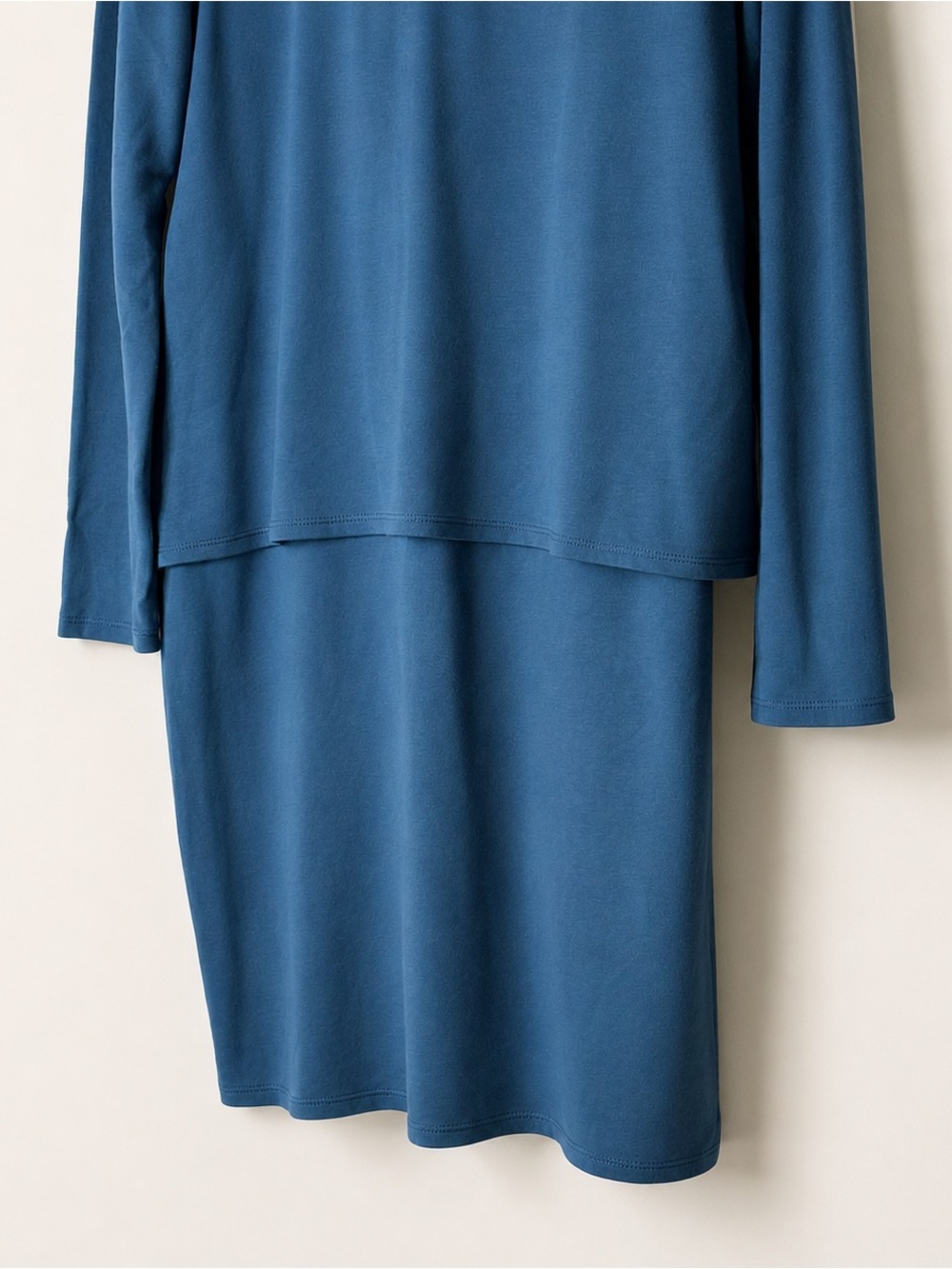 J. Jill Pure Jill Luxe Tencel Blue Layered Tunic Dress M Lagenlook Minimalist - Picture 5 of 9